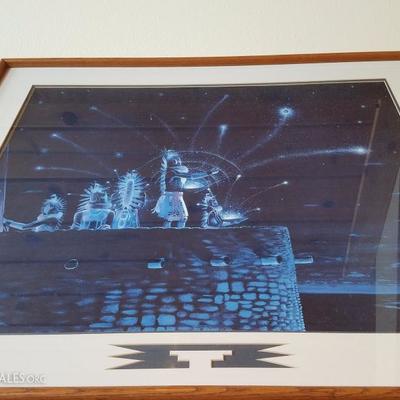 Lot-B32 Clifford Bryclea 29x33.5 "Putting Up the Stars" Matted & Framed Print