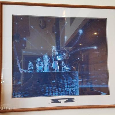 Lot-B32 Clifford Bryclea 29x33.5 "Putting Up the Stars" Matted & Framed Print