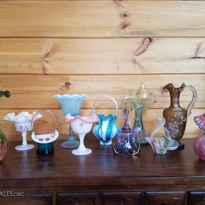 Lot-B20 11 Pc Assorted Fenton Glass Mixed Lot DÃ©cor 