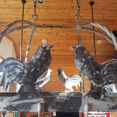 Lot A1 Country Rooster Kitchen Pot/Pan Hanging Organizer