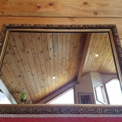 Lot-E10 Vintage Regency Hand Carved Wooden Framed Mirror