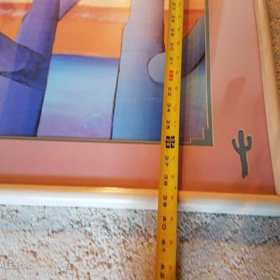 Lot-A11 Downe Burns Matted Framed Southwestern Print