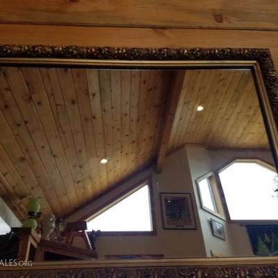 Lot-E10 Vintage Regency Hand Carved Wooden Framed Mirror