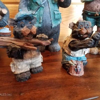 Lot-E5 Forest Creature Bear & Moose Lot Mixed DÃ©cor 6 Pc Collection
