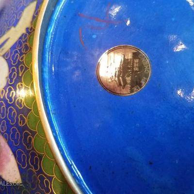 Lot-B61 9 Pc Cloissone DÃ©cor Oriental Asian Mixed Lot
