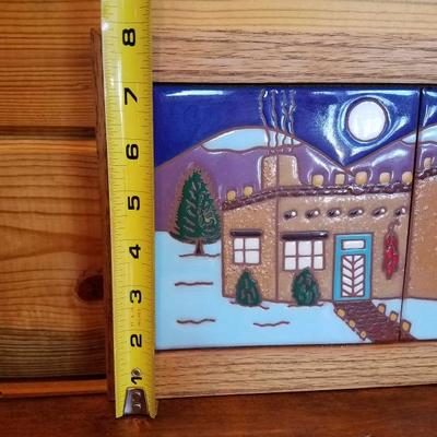 Lot-B68 2 Tile Tecolote Southwestern Art Santa Fe Handpainted Dick Jupp Design