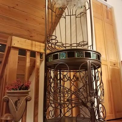Lot-D5 Round Twisted Metal Wine Vineyard Bar