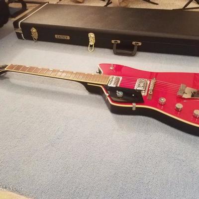 Lot-F6 Custom Left Hand Gretsch 6 String Guitar Red W/ Case Signed "Billy Bo"