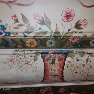 Lot-D13 Painted Double Drawer 2 Door Secretary Desk 82x42x18