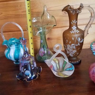 Lot-B20 11 Pc Assorted Fenton Glass Mixed Lot DÃ©cor 