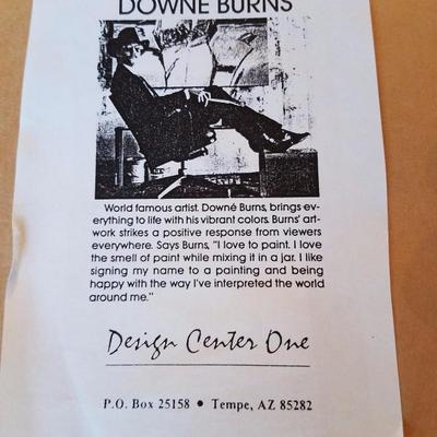 Lot-A11 Downe Burns Matted Framed Southwestern Print