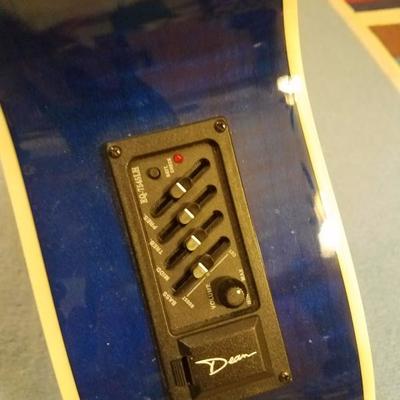 Lot-F10 Left Hand Blue Dean Acoustic Guitar w/ Case
