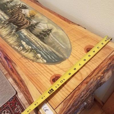 Lot-C8 Rustic Hand Painted Log Hall Table Woodland Design