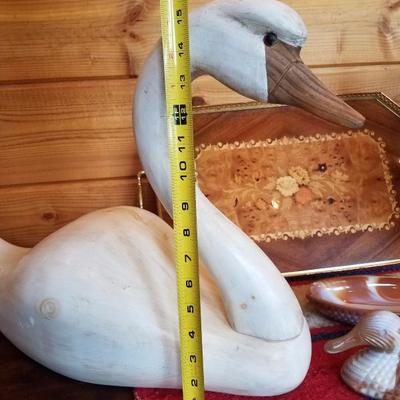Lot-E7 5 Pc Mixed Lot Swan/Platter/Duck/Angel/Jug 