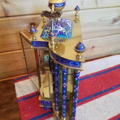 Lot-A15 Oriental Mantel Clock W/ Key People's Republic (Parts or Repair)