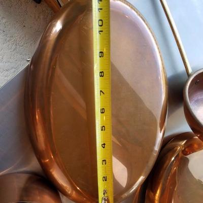 Lot-B3 17 Pc Copper Pan Assortment Used Mixed Lot