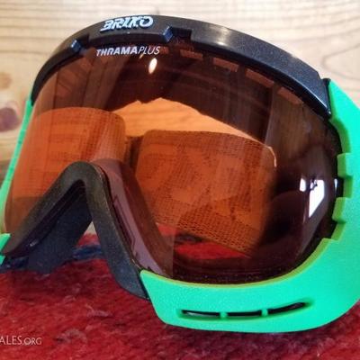 Lot-C32 Briko Thrama Plus Green & Black Ski Goggles Orange Lens
