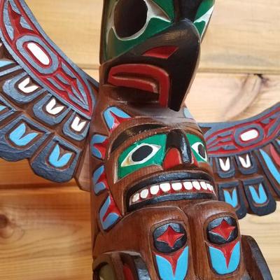 Lot-B30 Artist Gary Rice Haida Tribe Totem Pole Canadian Indian