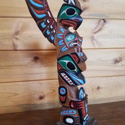 Lot-B30 Artist Gary Rice Haida Tribe Totem Pole Canadian Indian