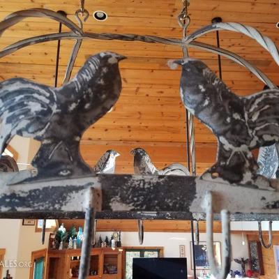 Lot A1 Country Rooster Kitchen Pot/Pan Hanging Organizer