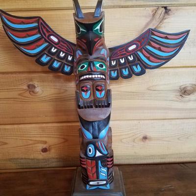 Lot-B30 Artist Gary Rice Haida Tribe Totem Pole Canadian Indian