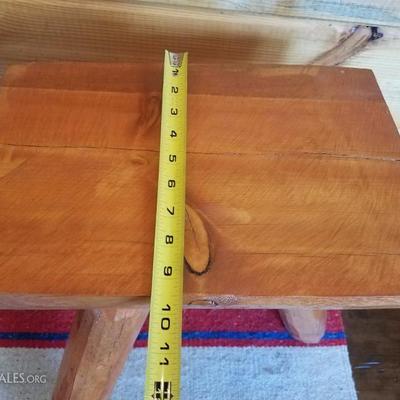 Lot-B39 3 Legged Hand Carved Wooden Split Log Stool