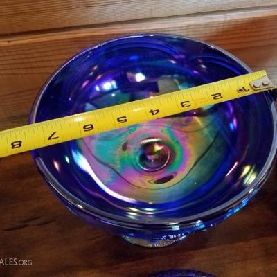 Lot-B63 Lot of 2 Fenton Glassware Candy Dish Bicentenial Bowls