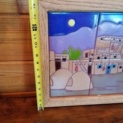 Lot-B67 6 Tile Tecolote Southwest Art of Santa Fe Handpainted Design Dick Jupp