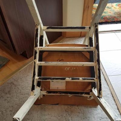Lot-B13 Single Distressed Painted Wooden Chair w/ Birdhouse Design
