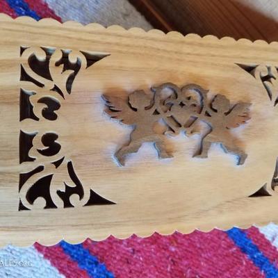 Lot-B41 Hand Carved Wooden Trinket Box 