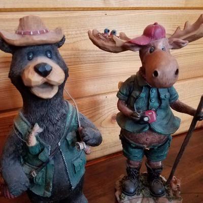 Lot-E5 Forest Creature Bear & Moose Lot Mixed DÃ©cor 6 Pc Collection