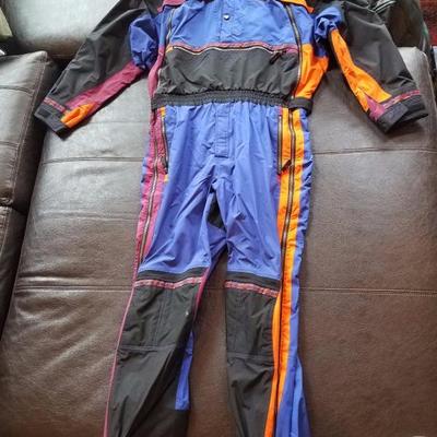 Lot-C21 XL Full Bodied NorthFace Ski Suit Blue Black Red & Orange