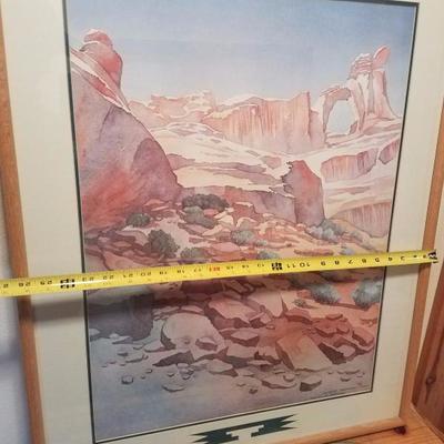 Lot-C10 Signed Jacqueline Peppard Matted & Framed  "Angel Arch" Watercolor