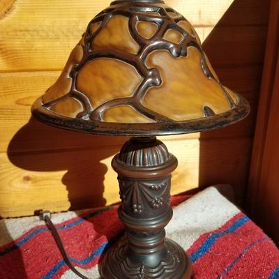 Lot-B52 Decorative Metal & Glass Shaded Decorative Portable Lamp