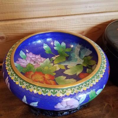 Lot-B61 9 Pc Cloissone DÃ©cor Oriental Asian Mixed Lot