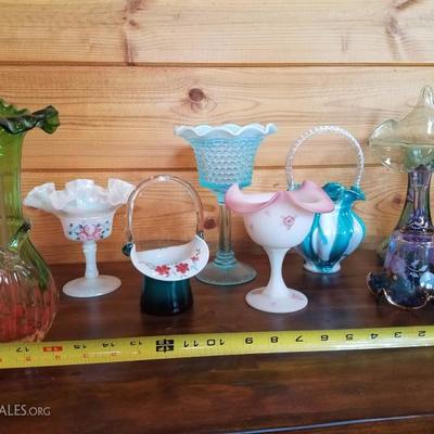 Lot-B20 11 Pc Assorted Fenton Glass Mixed Lot DÃ©cor 