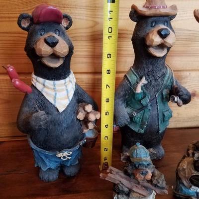 Lot-E5 Forest Creature Bear & Moose Lot Mixed DÃ©cor 6 Pc Collection