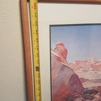 Lot-C10 Signed Jacqueline Peppard Matted & Framed  "Angel Arch" Watercolor