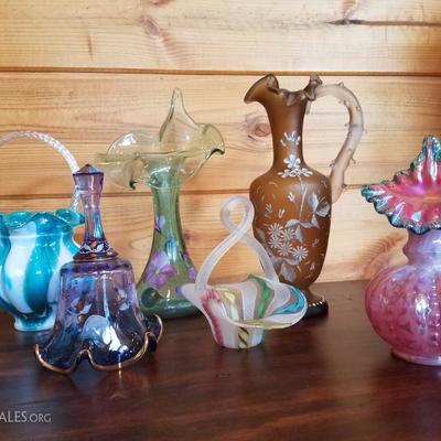 Lot-B20 11 Pc Assorted Fenton Glass Mixed Lot DÃ©cor 