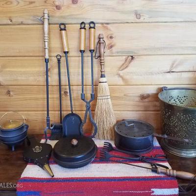 Lot-B23 13 Pc Nostalgic Fireplace Accessory Set Mixed Assorted Tool Lot