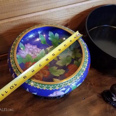 Lot-B61 9 Pc Cloissone DÃ©cor Oriental Asian Mixed Lot