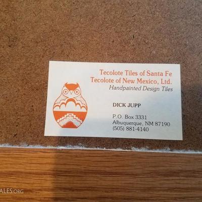 Lot-B69 4 Tile Dessert Night Tecolote SW Art Santa Fe Handpainted Dick Jupp