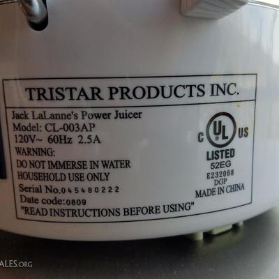 Lot-A26 Jack La Lanne's Juicer Model Cl-003AP White