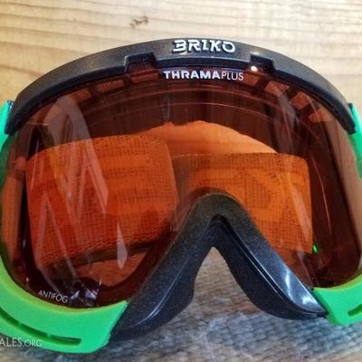 Lot-C32 Briko Thrama Plus Green & Black Ski Goggles Orange Lens
