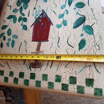 Lot-B13 Single Distressed Painted Wooden Chair w/ Birdhouse Design