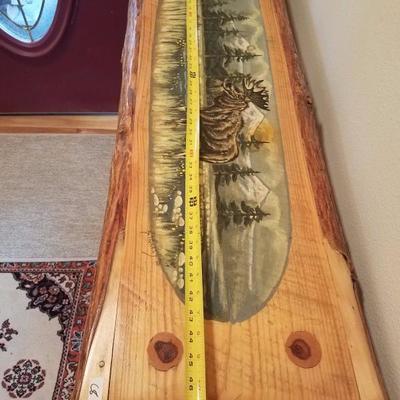 Lot-C8 Rustic Hand Painted Log Hall Table Woodland Design