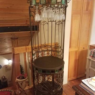 Lot-D5 Round Twisted Metal Wine Vineyard Bar