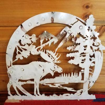 Lot-B11 Single Laser Cut Woodland Wall Hanger Moose Art