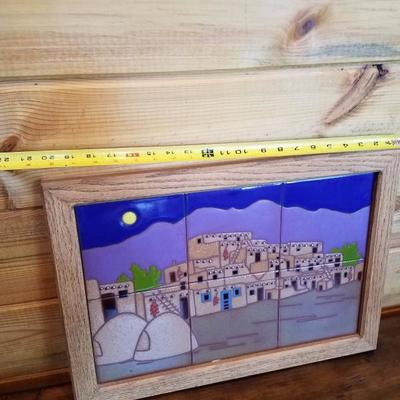 Lot-B67 6 Tile Tecolote Southwest Art of Santa Fe Handpainted Design Dick Jupp
