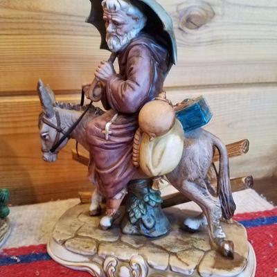 Lot-A17 3 Pc Western American Porcelain Figurines Collection